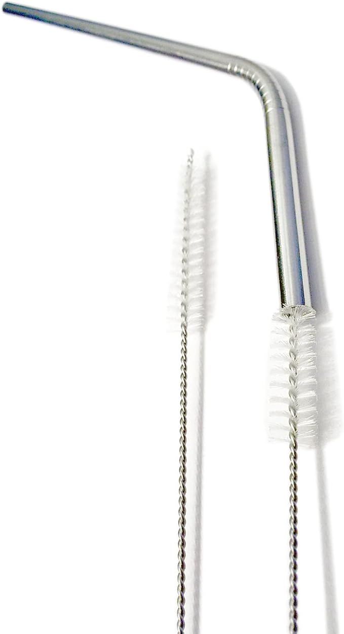 Huji Stainless Steel Straws Cleaning Brush Perfect for Reusable Tumbler Straws (2 Brushes)