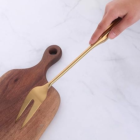 Serve Fork,Gold 14.69 inch Long Handle Cooking Utensil Kitchen Tool by BUY THINGS!
