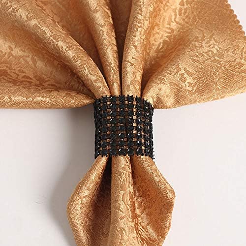 Napkin Rings, Gold Napkin Rings Buckles for Table Decorations, Wedding, Dinner,Party, DIY Decoration,Set of 50 (Black)
