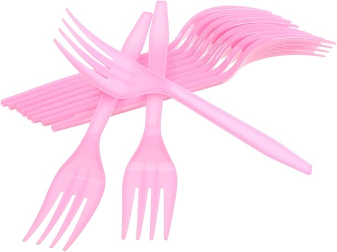 Elegant Pink Forks 20pcs Party Forks Disposable Utensils for