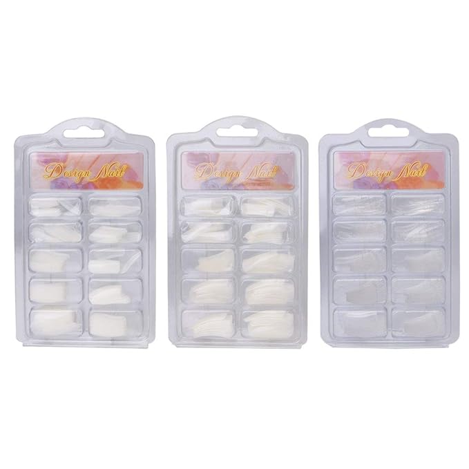100Pcs Natural/Clear French Acrylic False Art Fingernail Full/Half Tips Box