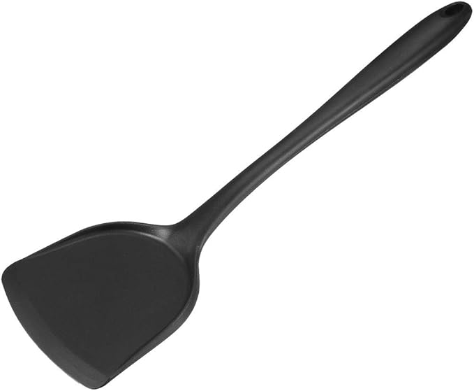 uxcell Silicone Spatula Heat Resistant Non Stick Kitchen Spatulas 327mm Length for Baking and Cooking Black