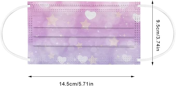 50 Pcs Kids Disposable Face_Masks,Printed Facemasks for Children Back to School