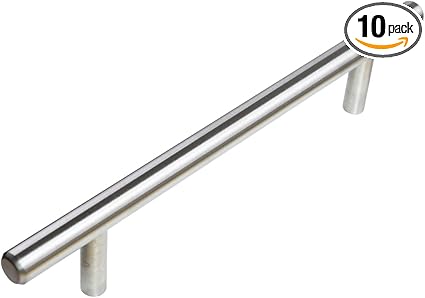 5 in. (127 mm) Stainless Steel Slim-Style Modern Euro Bar Cabinet Pull (1-Pack)