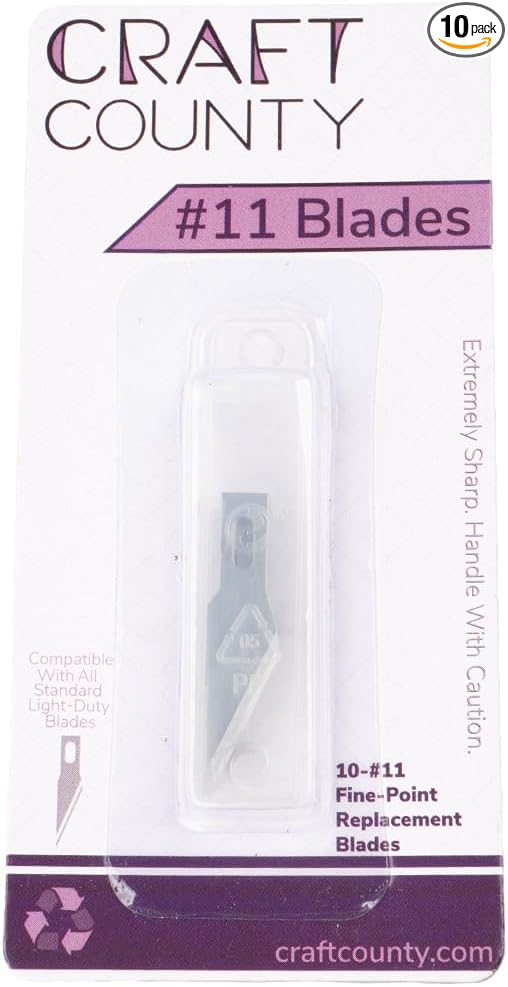 Craft County 11 Fine Point Replacement Blades Ai Fits All Type-A (K1) Utility Blade Handles!