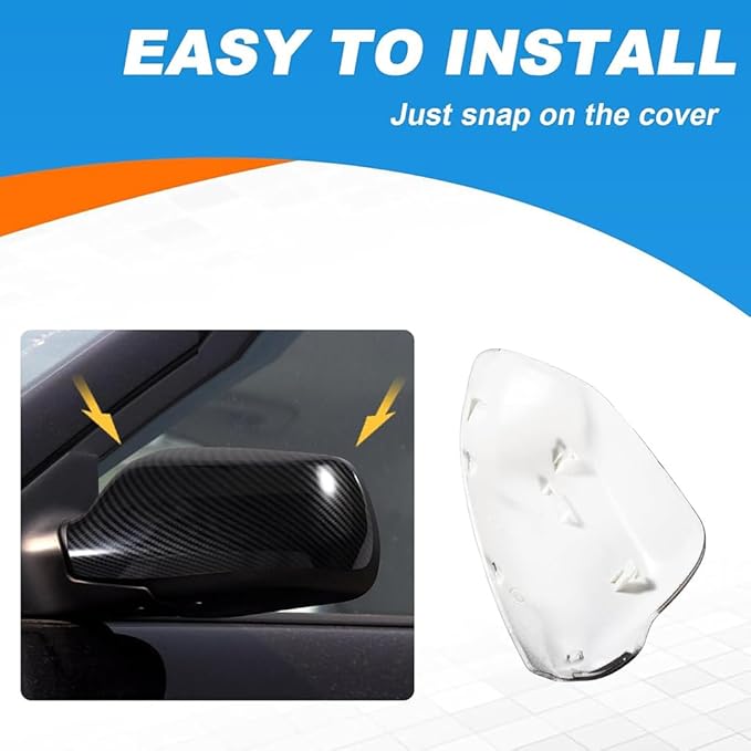 Left Driver Side Direct Mirror Cap Cover Replacement Compatible With Mazda 3 Mazda 6 2003-2009 Rearview Mirror Lower Base Trim Base Cover (Carbon fiber pattern left)