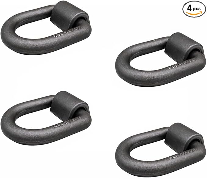 Mytee Products (4 Pack) 1" Heavy Duty Weld-On Forged D Ring 47,000 Lbs