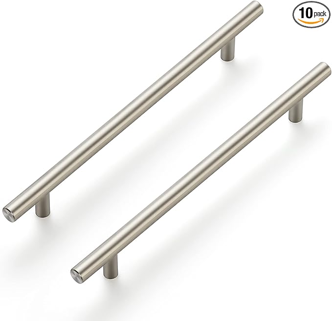 Ravinte 10 Pack 10 Inch Cabinet Handles Brushed Nickel Stainless Steel Cabinet Handles Kitchen Cupboard Pulls 7-12" Hole Center