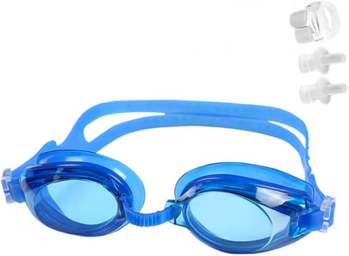 Diving Glasses Waterproof Soft Silicone Anti Fog Children Swimming Goggles With Nose Clip and Earplugs.