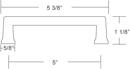Emtek Alexander Pull Available in 7 Sizes and 6 Finishes - 86484US4 - (Center to Center 5") - Satin Brass (US4)