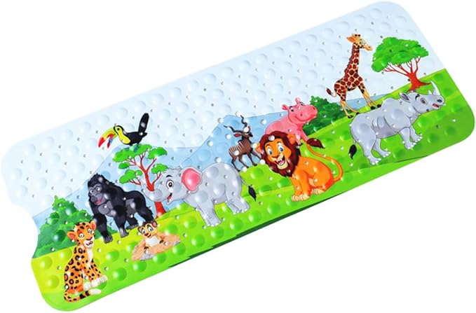 Baby Bath Mat for Tub for Kids,Bathtub Mat Non Slip BPA Free for Kids,Cartoon Mat Non Slip Bath Tub Mat with Suction Cups Drain Holes for Bathroom,Machine Washable,Size : 39.37x16.75in(100x40cm)