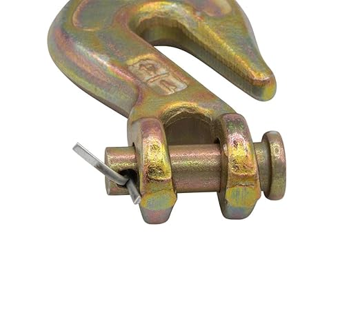 Mytee Products 4 Pack 1/4" Grade 70 Clevis Grab Hooks - 11660 lbs Breaking Strength Forged Steel - Chain Grab Hook for Truck Tractor Flatbed - Heavy Duty Grab Hooks for Lifting, Rigging, Forklift