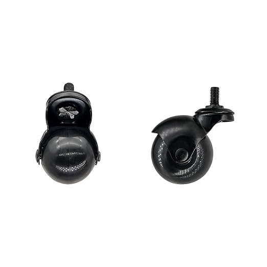 4pcs Caster Wheels, Swivel Plate Ball Casters Set of 4, Antique Furniture Casters Brass, Heavy Duty, Office Chair Caster(Black 1.5'')