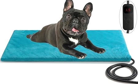 Outdoor Pet Heating Pad for Dog Cat, Extremely Waterproof Heated Cat Bed Mat with 5 Timers 6 Temp Adjustable, Heater Warming Blanket for Dog Cat House Whelping Box