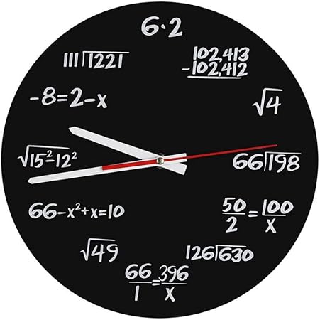 Hztyyier Creative Wall Clock E11Math Wall Clock Mathematical Formula Clock Modern Design Novelty Maths Equation Clock Home Decor Student Teacher Gift