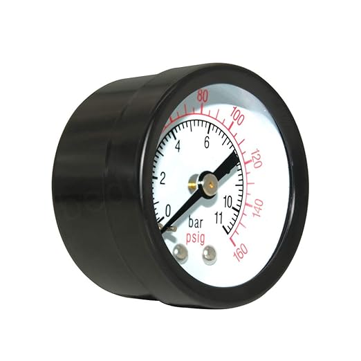 Beduan Air Pressure Gauge for Air Compressor 1-12" Dial Center Back Mount, 18" NPT,0-160 Psi