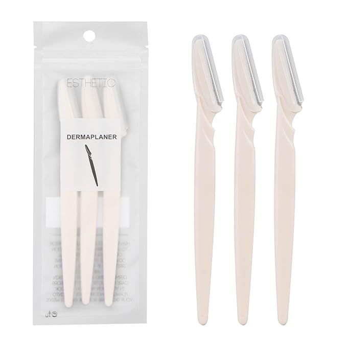 Esthetic Tok Dermaplaning Tool, 3ct Dermaplane Razor, Face & Eyebrow Razor, Peach Fuzz Remover, White