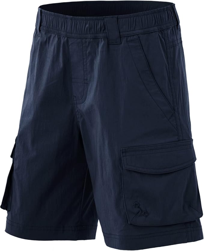 CQR Kids Youth Pull on Cargo Shorts, Outdoor Camping Hiking Shorts, Lightweight Elastic Waist Athletic Short with Pockets