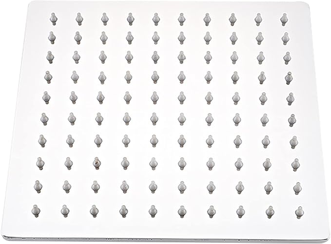 Stainless Steel Silicone Nozzle Shower Head, Adjustable Angle Square High-Pressure Rainfall Showerhead Replacement, 8 Inches