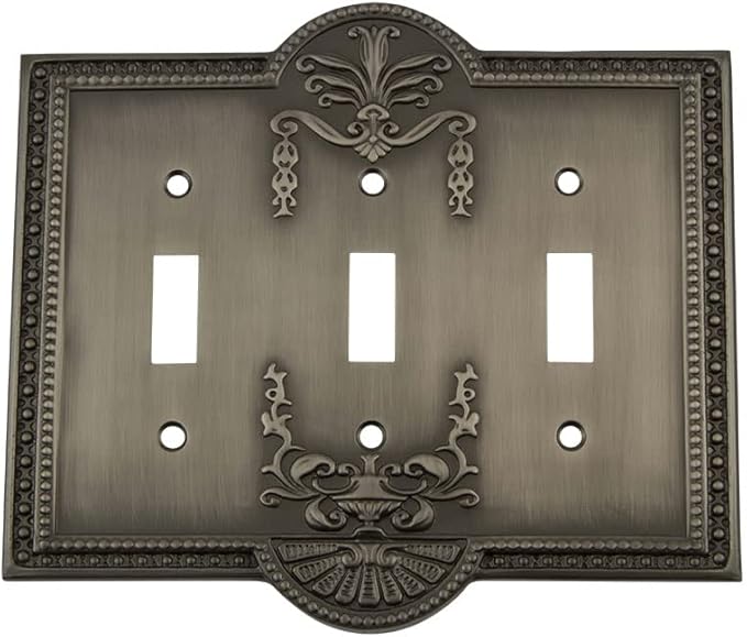 Nostalgic Warehouse Meadows Light Switch Cover Plate, Antique Pewter