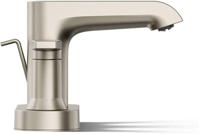 Bathroom Faucet by KOHLER, Bathroom Sink Faucet, Hint Collection, Centerset Faucet, Vibrant Brushed Nickel, K-97094-4-BN