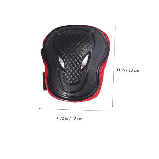 2 pcs Protective Gear Kit for Adults Knee Pads Elbow Pads and Roller-Skate Protectors for Skating Biking Skiing and Outdoor Sports Black and Red