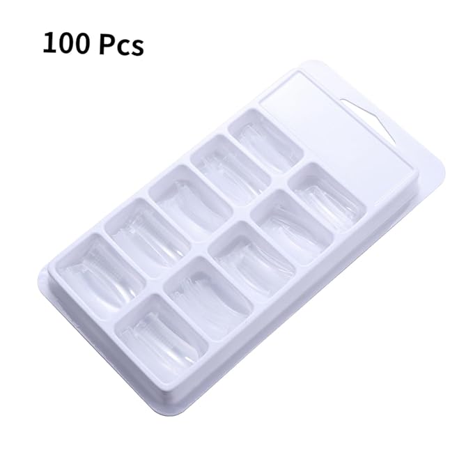 Didiseaon 100Pcs Clear Full Cover Nail Tips Artificial False Nail Tips for Gel Extensions for Nail Salons and DIY Nail Art Ideal for Professional and Home Use