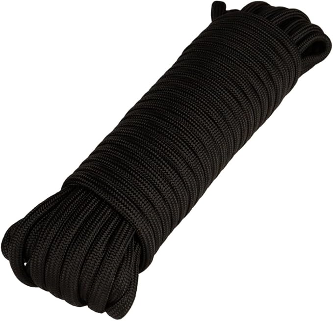 Rope Cord Polypropylene 516" Utility Rope a Strong All-Purpose Rope for Camping, Flag Poles, Landscaping More! a Black