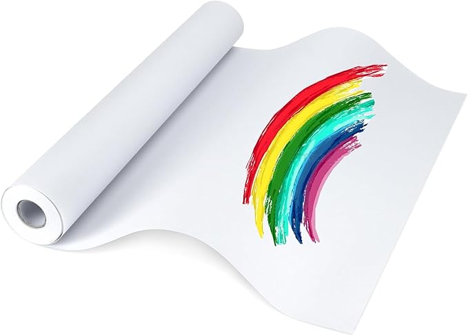 Easel Paper Roll 12 Inch x 49 Feet, Durable Drawing Paper for Kids Art,White Bulletin Board Paper,Craft Paper Roll for Paints, Wall Art and Gift Wrap