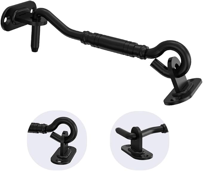 Homlux Heavy Duty Latch Lock Sliding Door Matte Black Privacy Barn Door Latch for Garage Gates and Shed Doors 1PCS