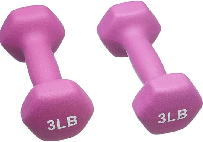 FUXION Neoprene Dumbbell Hand Weights, Sets of 2 Hexagon Non-Slip Weights for Home Gym Yoga Pilates Workout
