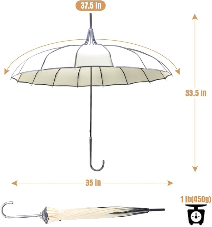 VIVISKY (TM) old-fashioned pagoda roof parasol sunshade by Ivory