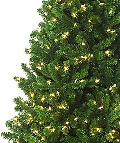 6.5' Pre-lit Christmas Tree with Clear+Multi LED, Douglas Fir, Galvanized Frame, Hinged, Includes Stand Ideal Xmas Tree for Home & Office