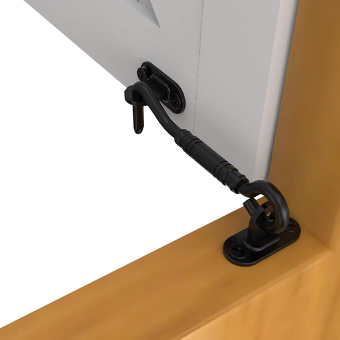 Homlux Heavy Duty Latch Lock Sliding Door Matte Black Privacy Barn Door Latch for Garage Gates and Shed Doors 1PCS