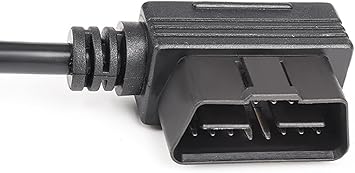 Right Angle OBD2 16 Pin OBD II Splitter Extension 1x Male and 2X Female Y Extension Cable Adapter Automotive Accessories Universal for All OBD2 Vehicles (16 pin 1 Male to 3 Female Cable 50cm)