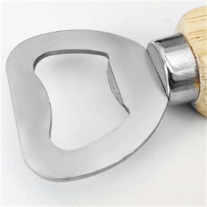 Stainless Steel Bottle Opener Bartender Wood Beer Opener Cider Wine Opener Bottle Opener with Wooden Handle Engraved Gift Set for Wedding Party Home Kitchen Bar Restaurant, 5.5 inch