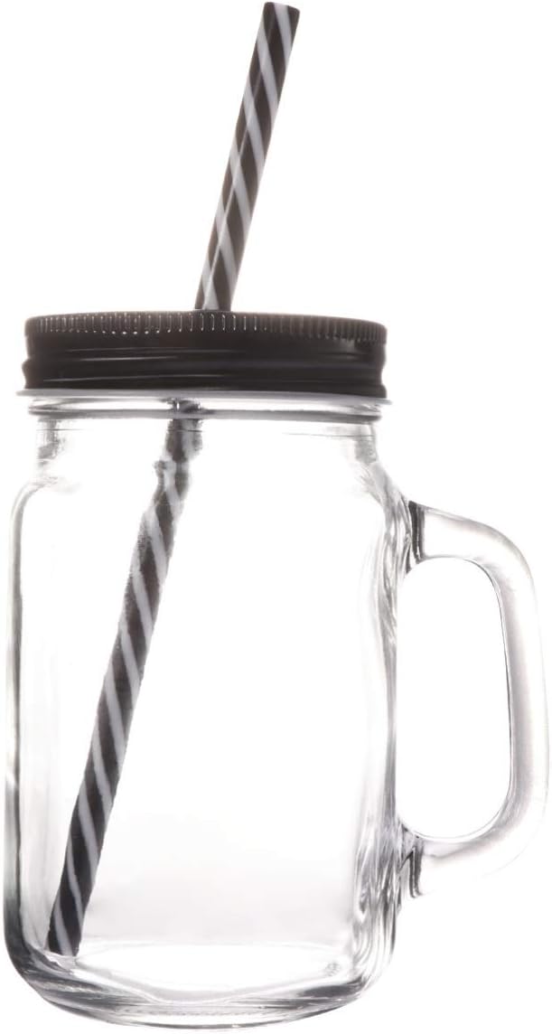 Cabilock Glass Juice Bottles Glass Tea Cups Mason Drinking Cups York- Shire Mason Jar Glass Drink Bottles Glass Water Bottles Canning Jar Mason Jar Cups Straws Juice Cup Summer Jug Lovers