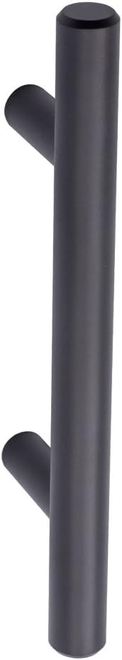 Basics Euro Bar Cabinet Handle (12-inch Diameter), 5.38 in Length (3 in Hole Center), Flat Black, Pack of 10, AB1500-FB-10