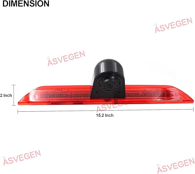 Third Brake Light Backup Camera Roof Mount Compatible with Ford Transit 150 250 350 350HD L4H3 2014-2019