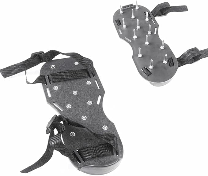 Lawn Aerator Shoes, Spike Shoes Lawn Aerator Tool Aeration Shoes for Epoxy Floor, Lawn Yard Patio Lawn Garden Yard (Black)