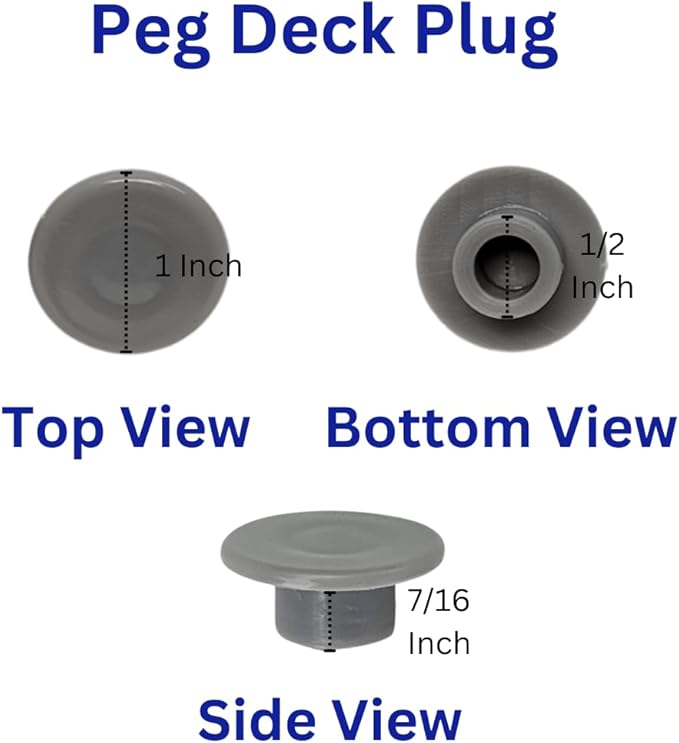 Pool Fence Deck Plugs & Sleeves for Peg Pole Fence (Gray)