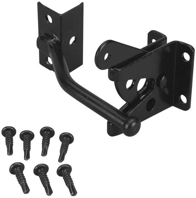 US Door Fence Black Steel Gravity Latch Kit