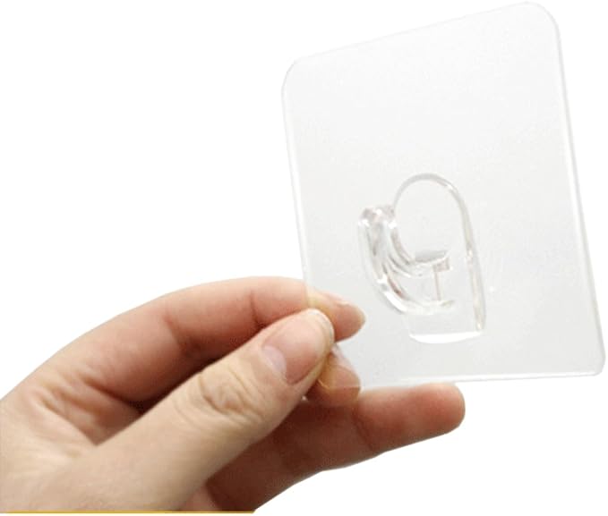 4-Pack Adhesive Suction Hook Adhesive Sticker No Drilling Bathroom Shower Shelf - Clear