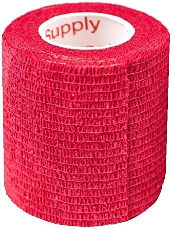 2 Inch Self Adhesive Medical Bandage Wrap Sport Tape (Purple, Yellow, Red and Smiles on Yellow, Red, Green) (6 Rolls) Strong Elastic Self Adherent Flex Rolls for Wrist Ankle Knee Sprains Swelling