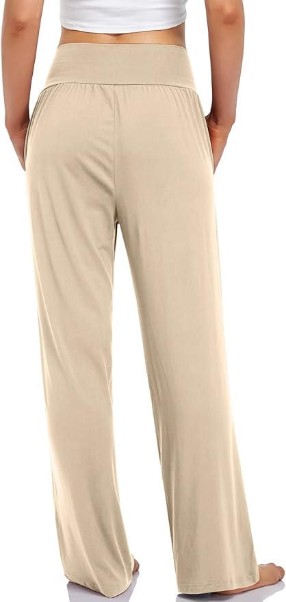 UEU Women's Casual Loose Wide Leg Cozy Pants Yoga Sweatpants Comfy High Waisted Sports Athletic Lounge Pants with Pockets