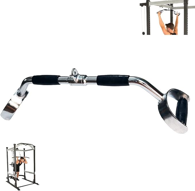 LAT Pull Down Bar Press Down Bar Cable Machine Accessory Multi Gym Solid Steel Tricep V-Bar Accessory