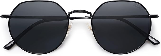 SOJOS Round Polygon Polarized Sunglasses for Women Men Retro Classic Vintage Panto Shades SJ1157