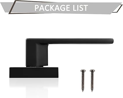 Probrico 4 Pack Black Dummy Door Levers Dummy Handles Heavy Duty Interior Levers Modern Non-Turning Door Hardware for French Door