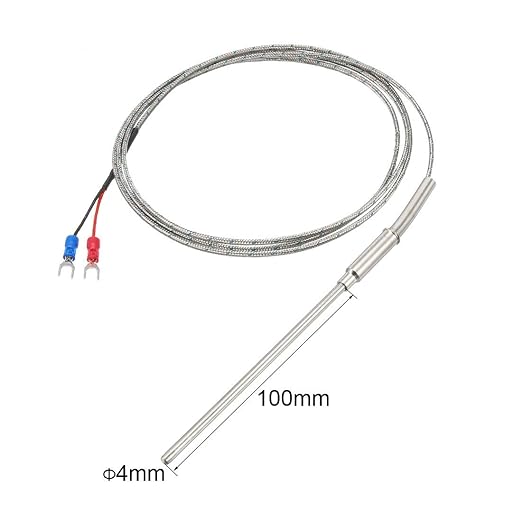 uxcell K Type Thermocouple Temperature Sensor Probe 4x100mm (0 to 800C) 5ft Temperature Controller
