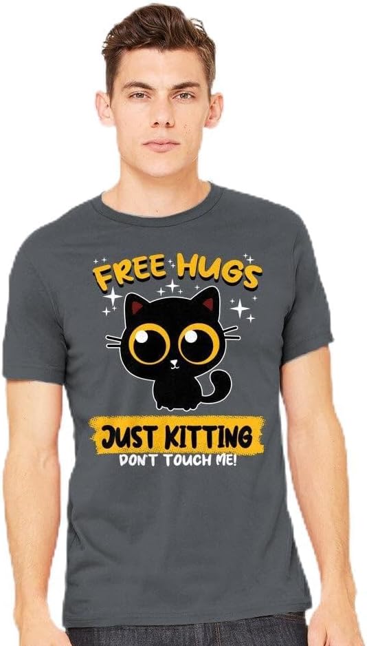 TeeFury - Free Hugs Just Kitting - Mens Animal, Cat, T-Shirt
